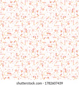Nahtloses Muster mit geometrischen Formen. Texturhintergrund mit Farbverlauf-Elementen. Memphis-Stil auf weißem Hintergrund. Abstrakte Hintergrundbilder für Websites, Anwendungen, Flyer und Banner.