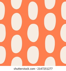Seamless pattern with geometric shapes in trendy colors. Pattern with ovals. Colorful background, print. Hand drawn vector illustration.