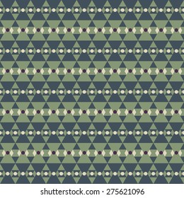 Seamless pattern of geometric shapes, triangle and circle. Vector illustration.