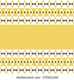 Seamless pattern of geometric shapes, triangle and circle. Vector illustration.