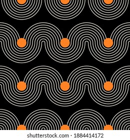 Seamless pattern with geometric shapes. Vector illustration. Boho style.