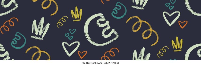 Seamless pattern. Geometric shapes. Vector colorful shapes. Minimalism.