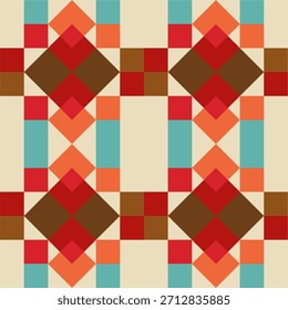 seamless pattern of geometric shapes. Vintage background, Old paper with stains - Vector