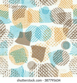 Seamless pattern with geometric shapes. Vintage Texture.