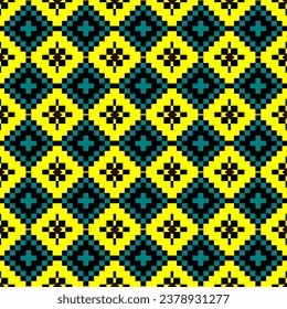 Patrón sin brillo de formas geométricas en colores amarillo y negro.