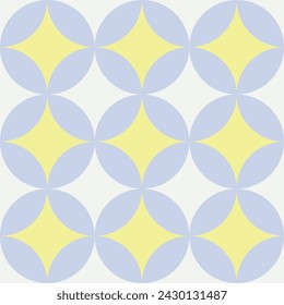 Seamless pattern geometric simple wallpaper diamond shape soft pastel color japanese fabric style minimalist vector