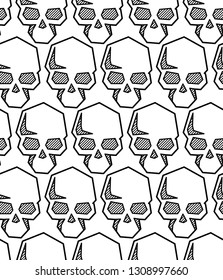 Seamless pattern of geometric skulls