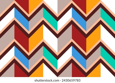 seamless pattern with geometric, square, diamond, zigzag, waves.
