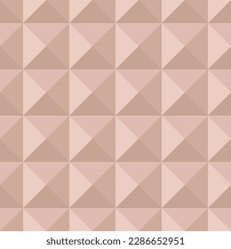 Seamless pattern. Geometric pattern of squares and triangles. Abstract pattern of light brown color with the image of pyramids. Vector