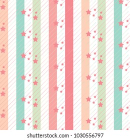 Seamless pattern geometric and star abstract on white background.Vector illustration.pastel color stlye.