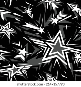 Seamless pattern with  geometric stars. Abstract modern endless background for fabric and fashion print. Vector ilustration.