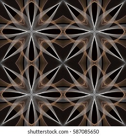 Seamless pattern of geometric stars. Vector art.