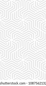 Seamless pattern with geometric stripped shapes. Stylish white texture. Abstract light background for textile, wrapper, wallpaper etc