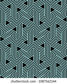 Seamless pattern with geometric stripped shapes. Stylish monochrome texture. Abstract background for textile, wrapper, wallpaper etc