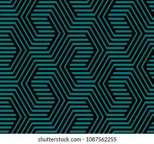 Seamless pattern with geometric stripped shapes. Stylish monochrome texture. Abstract background for textile, wrapper, wallpaper etc