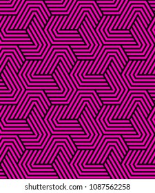 Seamless pattern with geometric stripped shapes. Stylish monochrome texture. Abstract background for textile, wrapper, wallpaper etc