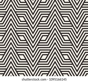 Seamless pattern with geometric stripped shapes. Stylish monochrome texture. Abstract background for textile, wrapper, wallpaper etc