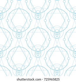 Seamless pattern with geometric symbols for the design of the surface of fabric, paper, packaging, wallpaper.