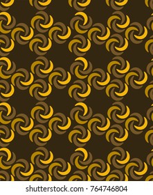 Seamless pattern with geometric pattern from three-dimensional spirals and interlacing of them in the form of large chains.Vector illustration could be used for background, dishes, textile, fabric.