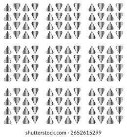 A seamless pattern with a geometric triangle motif with vertical stripes, ideal for backgrounds, textures, packaging, or graphic design.