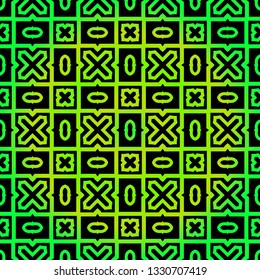 Seamless Pattern With Geometric, Triangle, Zig Zag. Vector Background, Texture. For Design Invitation, Interior Wallpaper, Cover Card, Technologic Design. Green black color.