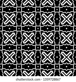 Seamless Pattern With Geometric, Triangle, Zig Zag. Vector Background, Texture. For Design Invitation, Interior Wallpaper, Cover Card, Technologic Design. Black white color.