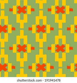 Seamless pattern with geometric tribal Indian elements