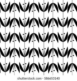 Seamless pattern. Geometric Vector illustration. Repeating background. Black and White