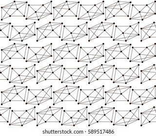 Seamless pattern. Geometric Vector illustration. Repeating background. Black and White