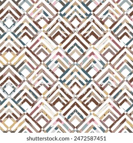 Seamless pattern. Geometric Seamless vector rhombus color pattern on autumn red background