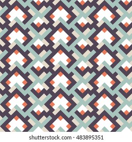 Pintura geométrica sin inconvenientes, fondo de estilo retro, ilustración vectorial abstracta de forma futurista