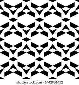 Seamless pattern. Geometric wallpaper. Polygons motif. Abstract background. Trapeziums, rhombuses, figures ornament. Digital paper, textile print, web design. Geometrical backdrop. Vector artwork.