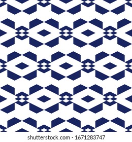 Seamless pattern. Geometric wallpaper. Polygons motif. Digital paper, textile print, web design. Trapeziums, rhombuses, figures ornament. Abstract background. Geometrical backdrop. Vector artwork.