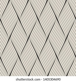 Seamless pattern with geometric waves. Endless stylish texture. Ripple monochrome background.