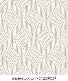 Seamless pattern with geometric waves. Endless stylish texture. Ripple monochrome background.