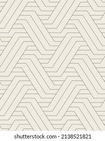 Seamless pattern with geometric waves. Endless stylish texture. Ripple monochrome background. Linear weaved grid. Thin interlaced swatch.