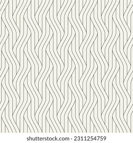 Seamless pattern with geometric waves. Endless stylish texture. Ripple monochrome background. Linear weaved grid. Thin interlaced swatch.