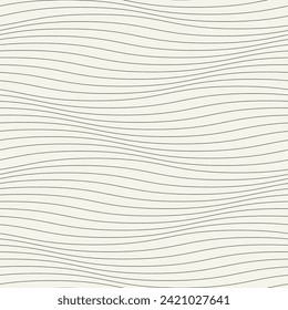 Seamless pattern with geometric waves. Endless stylish texture. Ripple bold monochrome background. Linear weaved grid. Thin interlaced swatch.