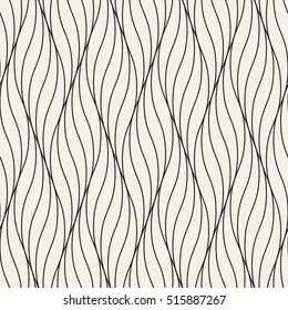 Seamless pattern with geometric waves. Endless stylish texture. Ripple monochrome background.