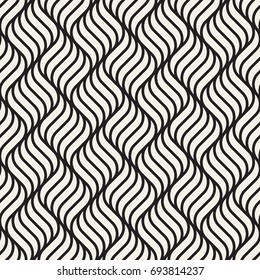 Seamless pattern with geometric waves. Endless stylish texture. Ripple monochrome background