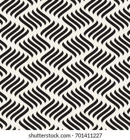 Seamless pattern with geometric waves. Endless stylish texture. Ripple monochrome background.