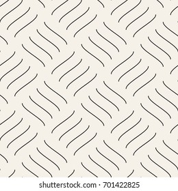 Seamless pattern with geometric waves. Endless stylish texture. Ripple monochrome background.