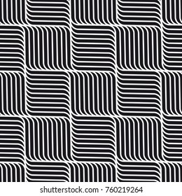 Seamless pattern with geometric waves. Endless stylish texture. Ripple monochrome background.