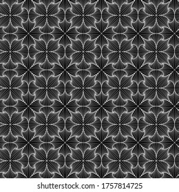 Seamless pattern with geometric waves Infinite style texture Ripple black and white background Used for design