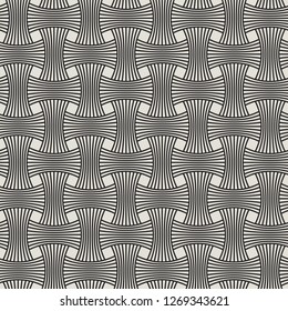 Seamless pattern with geometric weave striped grid endless ornament. Abstract modern flat background. Vector illustration.