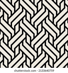Nahtloses Muster mit geometrischen Geweben. Endlos stylische Textur. Herringbone-einfarbiger Hintergrund. Rhythmisches Raster gestrichen. Frische Armbanduhr.