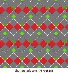 Seamless pattern geometric white green and red color  vector EPS 10.