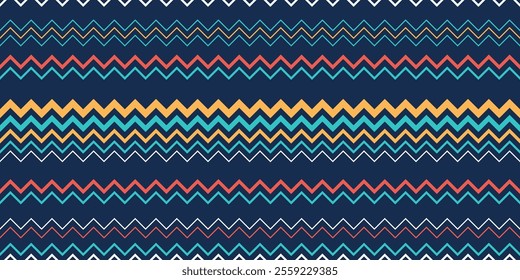 Seamless pattern. Geometric zigzag classical fashion pattern. Retro seamless vector chevrons. Colorful zigzag.