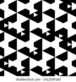 Seamless pattern. Geometrical backdrop. Abstract background. Polygons motif.Triangles, trapeziums, figures ornament. Geometric shapes wallpaper. Digital paper, textile print, web design. Vector.