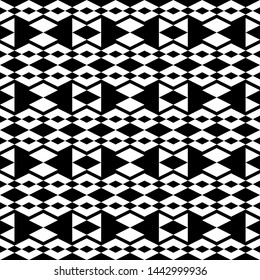 Seamless pattern. Geometrical backdrop. Abstract background. Rhombuses, triangles, chevrons ornament. Polygons motif. Digital paper, textile print, web design. Geometric shapes wallpaper. Vector.